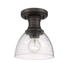 Golden 3118-SF RBZ-SD - Yep by Golden Lighting Hines 1-light Semi-Flush Mount in Rubbed Bronze and Seeded Glass